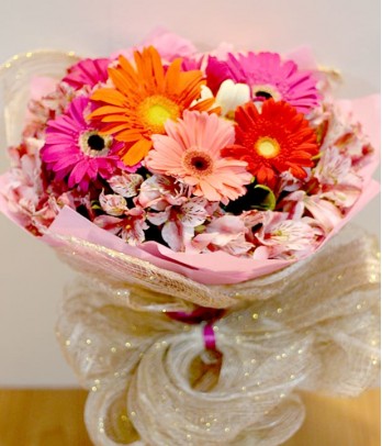 1 Dozen Mixed Gerberas with Alstroemeria