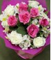 1 dozen pink and white roses
