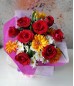 8 pieces of Red Roses with Gerberas (Round Bouquet)