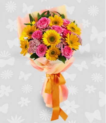 1 dozen of mixed rainbow flowers