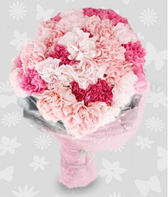 2 dozen of pink and peach carnations