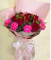 1 Dozen Red Imported Roses and Pink Carnation