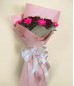 1 Dozen Red Imported Roses and Pink Carnation