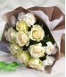 1 Dozen White Imported Roses and White Carnation