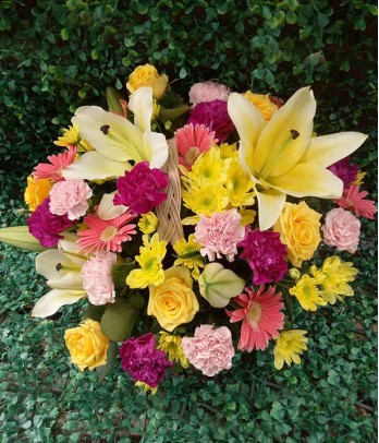 Mix Flowers in a Basket