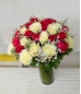 2 Dozen Red and 2 Dozen White Roses in a Vase