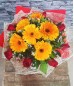 8 pieces of Red Roses with Gerberas (Round Bouquet)